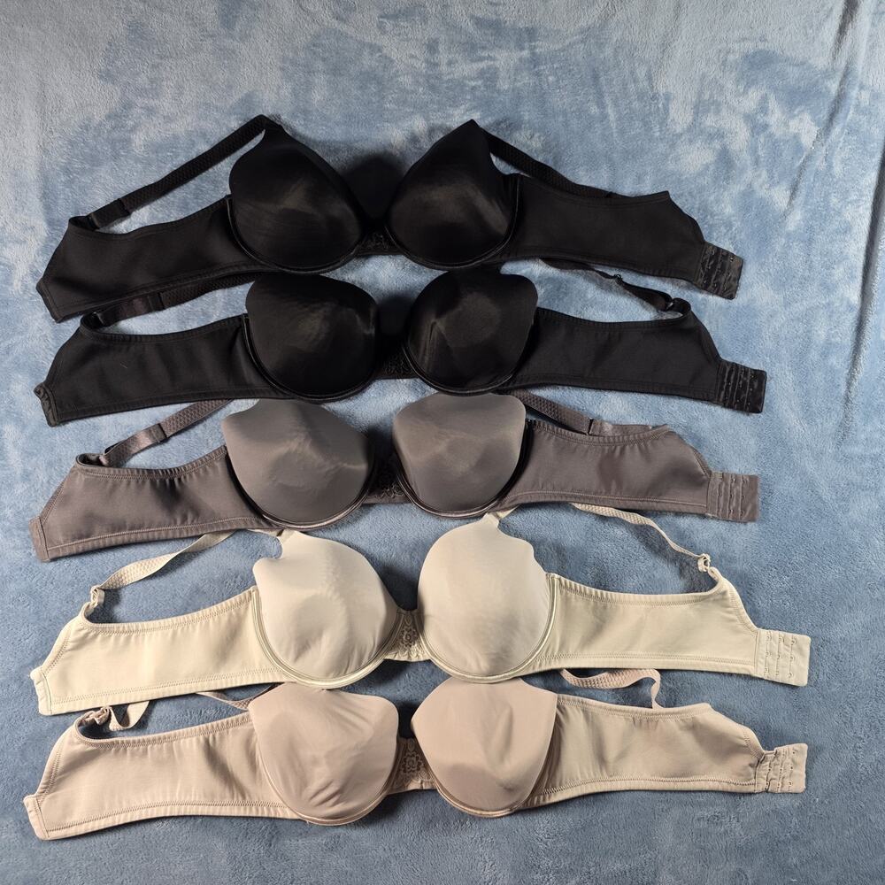 Lot of 5 Vanity Fair Beauty Back Bras 40C 76380 Underwire Black Nude Gray